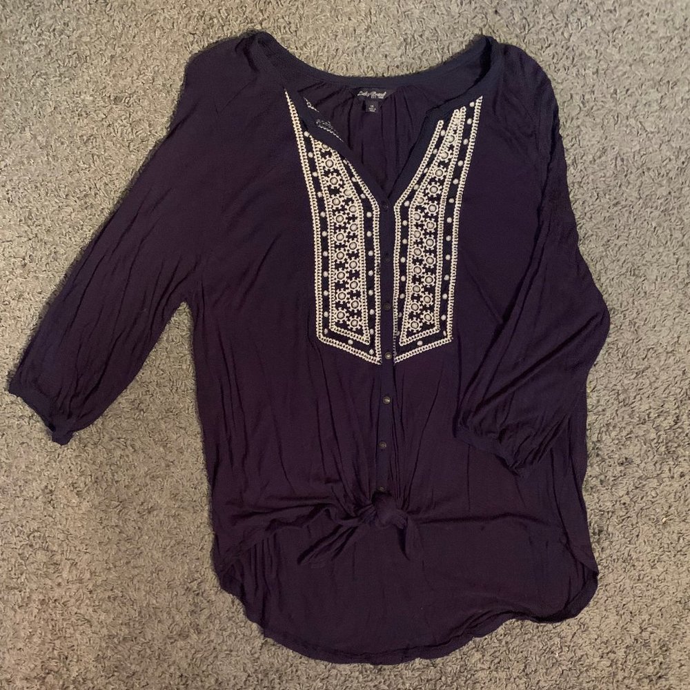 Lucky Brand Navy Blouse
